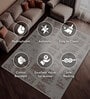 Beige Geometric Polyester 4 ft X 6 ft Machine Made Carpet