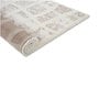 Beige Geometric Polyester 4 ft X 6 ft Machine Made Carpet