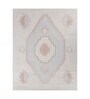 Beige Geometric Polyester 5 ft x 7 ft Hand Knotted Carpet
