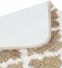 Beige Trellis Traditional Polyester 24x16 Inches AntiSkid Bath Mat