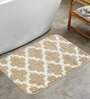 Beige Trellis Traditional Polyester 24x16 Inches AntiSkid Bath Mat