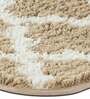 Beige Trellis Traditional Polyester 24x16 Inches AntiSkid Bath Mat