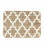 Beige Trellis Traditional Polyester 24x16 Inches AntiSkid Bath Mat