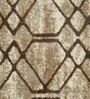 Beige Geometric Polypropylene 2 x 5 Feet Machine Made Runner
