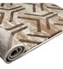 Beige Geometric Polypropylene 4 ft x 6 ft Machine Made Carpet