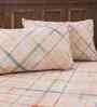 Beige Geometric Print 200 TC Cotton Double Bed Sheet with 2 Pillow Covers Eclectic Geo Collection