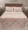 Beige Geometric Print 200 TC Cotton Single Bed Sheet with 1 Pillow Cover Eclectic Geo Collection