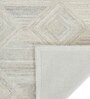 Beige Geometric Wool 5 ft x 7 ft Hand Tufted Carpet