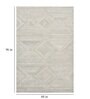 Beige Geometric Wool 5 ft x 7 ft Hand Tufted Carpet