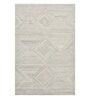 Beige Geometric Wool 5 ft x 7 ft Hand Tufted Carpet