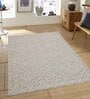 Beige Geometric Wool 5 x 7 Feet Hand Woven Carpet