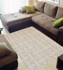 Beige Geometric Wool 5 x 7 Feet Hand Woven Carpet