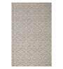 Beige Geometric Wool 5 x 7 Feet Hand Woven Carpet
