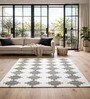 Beige Geometric Wool And Cotton 8 X 5 Feet Hand Tufted Carpet