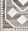 Beige Geometric Wool And Cotton 8 X 5 Feet Hand Tufted Carpet