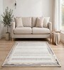 Beige Geometric Wool And Cotton 8 X 5 Feet Hand Tufted Carpet