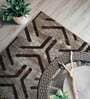 Beige Geometric Polypropylene 4 ft x 6 ft Machine Made Carpet
