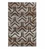 Beige Abstract Polypropylene 5 ft x 7 ft Machine Made Carpet