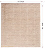 Beige Geometrical Cotton 8X5 Feet Hand Woven Carpet