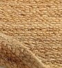 Beige Geometrical Jute 3 X 3 Feet Hand Woven Round Carpet