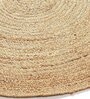 Beige Geometrical Jute 4 X 4 Feet Hand Woven Round Carpet
