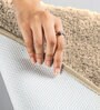 Beige Solidal Microfiber 3 x 5 Feet Machine Made Carpet