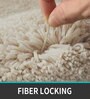 Beige Solidal Microfiber 3 x 5 Feet Machine Made Carpet