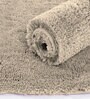 Beige Solidal Microfiber 3 x 5 Feet Machine Made Carpet