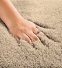 Beige Solidal Microfiber 3 x 5 Feet Machine Made Carpet
