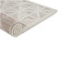 Beige Geometrical Polyester 3 ft X 5 ft Machine Made Carpet