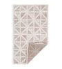 Beige Geometrical Polyester 3 ft X 5 ft Machine Made Carpet