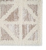 Beige Geometrical Polyester 3 ft X 5 ft Machine Made Carpet
