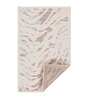 Beige Abstract Polyester 4 Ft X 6 Ft Machine Made Carpet
