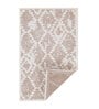 Beige Abstract Polyester 5 ft X 7 ft Machine Made Carpet