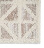 Beige Geometrical Polyester 5 ft X 7 ft Machine Made Carpet