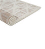 Beige Geometrical Polyester 6 ft x 9 ft Machine Made Carpet