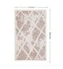 Beige Abstract Polyester 6 ft x 9 ft Machine Made Carpet