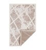 Beige Abstract Polyester 6 ft x 9 ft Machine Made Carpet