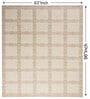 Beige Geometrical Wool And Flax And Cotton 8X5 Feet Hand Woven Carpet