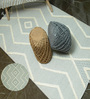 Beige Geometrical Wool Hand Tufted Carpet