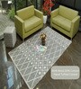 Beige Geometrical Wool Hand Tufted Carpet