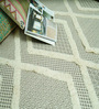Beige Geometrical Wool Hand Tufted Carpet
