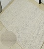 Beige Geometrical Wool Hand Tufted Carpet