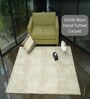 Beige Geometrical Wool Hand Tufted Carpet