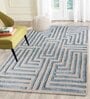 Beige Geometrical Wool 4 ft x 6 ft Hand Tufted Carpet