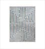 Beige Geometrical Wool 4 ft x 6 ft Hand Tufted Carpet