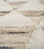 Beige Geometrical Wool 5'3 ft X 7'6 ft Flat Weaves