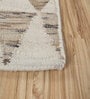 Beige Geometrical Wool 5'3 ft X 7'6 ft Flat Weaves
