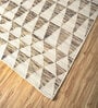 Beige Geometrical Wool 5'3 ft X 7'6 ft Flat Weaves