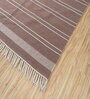 Beige Geometrical Wool 5 ft X 7'6 ft Rectangle Flat Weaves